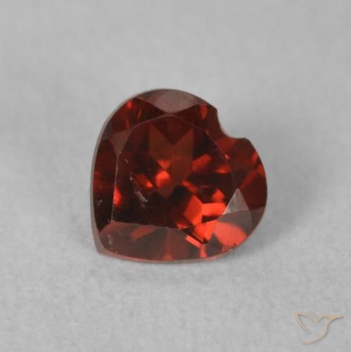 0.60 ct Red Pyrope Garnet Stone, Natural Pyrope Garnet in Heart Facet Shape for Sale