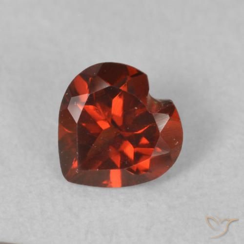 0.53ct Natural Currant Red Pyrope Garnet, Heart, VS