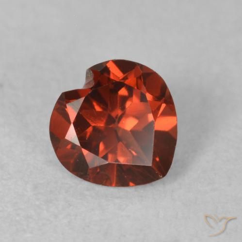 0.63 ct Red Pyrope Garnet Stone, Natural Pyrope Garnet in Heart Facet Shape for Sale