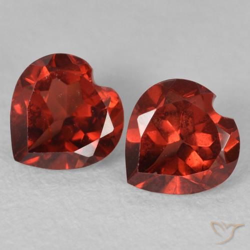 1.27 ctw Red Pyrope Garnet Stones, Natural Pyrope Garnet in Heart Facet Shape for Sale