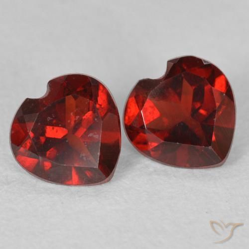 1.06 ctw Red Pyrope Garnet Stones, Natural Pyrope Garnet in Heart Facet Shape for Sale