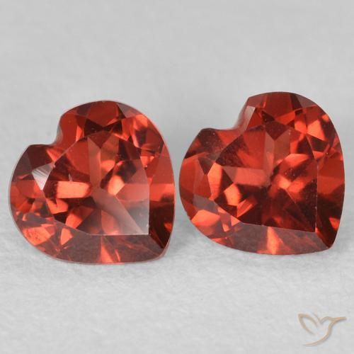 1.07 ctw Red Pyrope Garnet Stones, Natural Pyrope Garnet in Heart Facet Shape for Sale