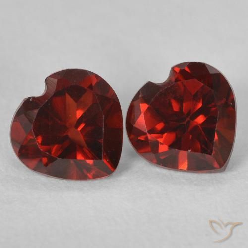 1.12 ctw Red Pyrope Garnet Stones, Natural Pyrope Garnet in Heart Facet Shape for Sale