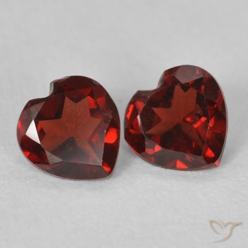 1.07 ctw Red Pyrope Garnet Stones, Natural Pyrope Garnet in Heart Facet Shape for Sale