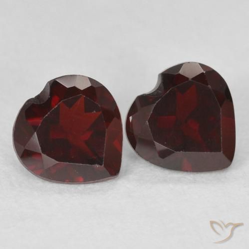 1.10 ctw Red Pyrope Garnet Stones, Natural Pyrope Garnet in Heart Facet Shape for Sale
