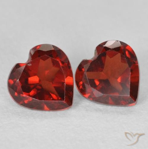1.15 ctw Red Pyrope Garnet Stones, Natural Pyrope Garnet in Heart Facet Shape for Sale