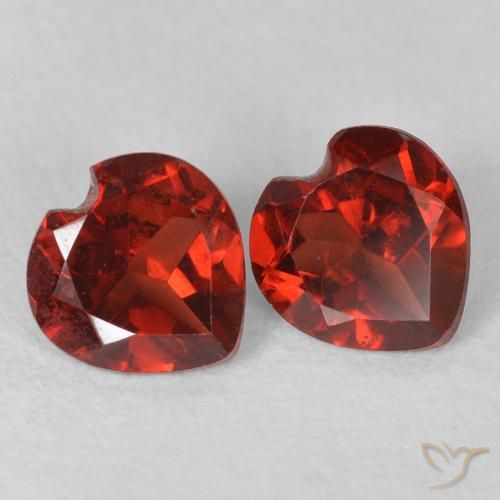 0.89 ctw Red Pyrope Garnet Stones, Natural Pyrope Garnet in Heart Facet Shape for Sale