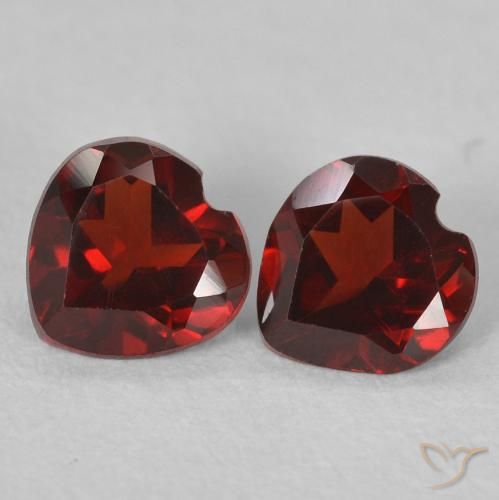 0.99 ctw Red Pyrope Garnet Stones, Natural Pyrope Garnet in Heart Facet Shape for Sale