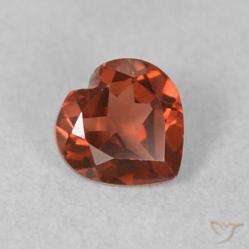 0.57 ct Red Pyrope Garnet Stone, Natural Pyrope Garnet in Heart Facet Shape for Sale