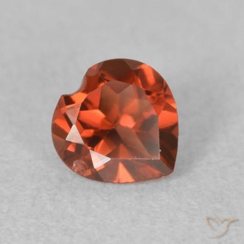 0.61 ct Red Pyrope Garnet Stone, Natural Pyrope Garnet in Heart Facet Shape for Sale
