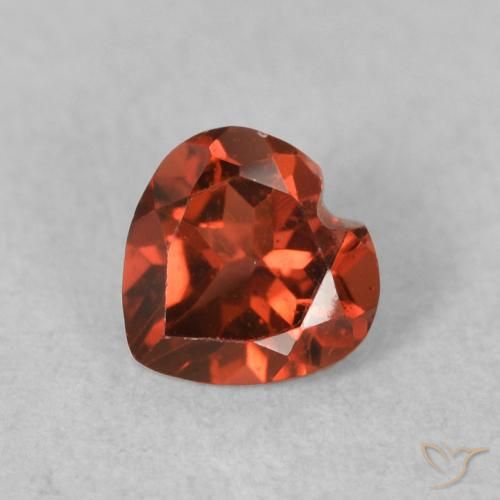 0.59ct Natural Bright Red Pyrope Garnet, Heart, VVS-VS