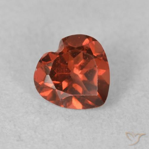0.59 ct Red Pyrope Garnet Stone, Natural Pyrope Garnet in Heart Facet Shape for Sale