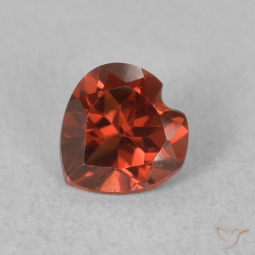 0.55ct Natural Deep Red Pyrope Garnet, Heart, VVS-VS