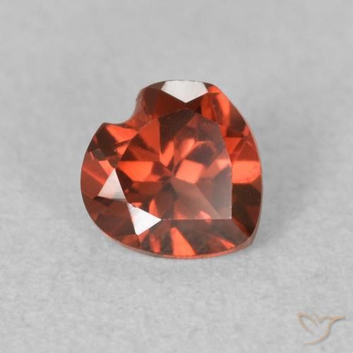 0.55 ct Red Pyrope Garnet Stone, Natural Pyrope Garnet in Heart Facet Shape for Sale