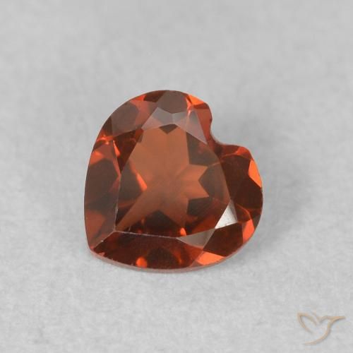 0.55ct Natural Medium Dark-Red Pyrope Garnet, Heart, VVS-VS