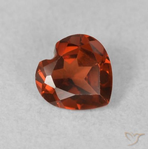 0.55 ct Red Pyrope Garnet Stone, Natural Pyrope Garnet in Heart Facet Shape for Sale