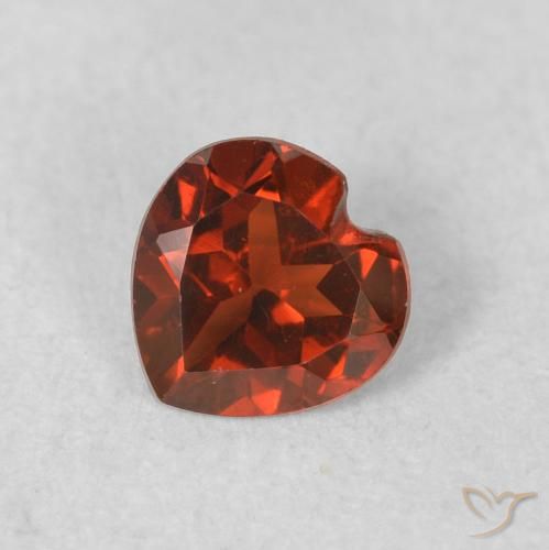 0.49ct Natural Bright Red Pyrope Garnet, Heart, VS