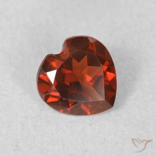 0.49 ct Red Pyrope Garnet Stone, Natural Pyrope Garnet in Heart Facet Shape for Sale