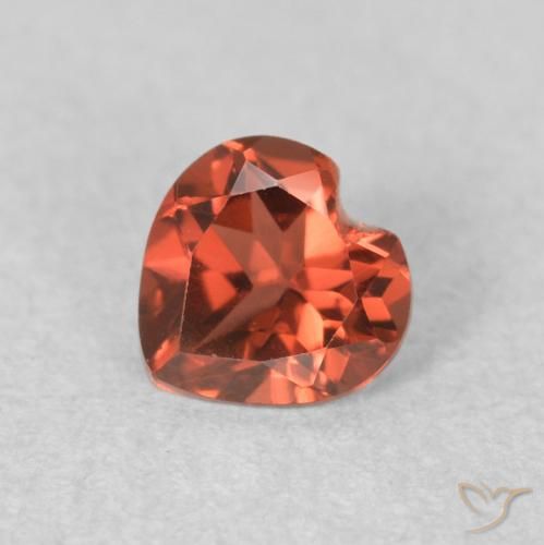 0.57ct Natural Bright Red Pyrope Garnet, Heart, VVS-VS