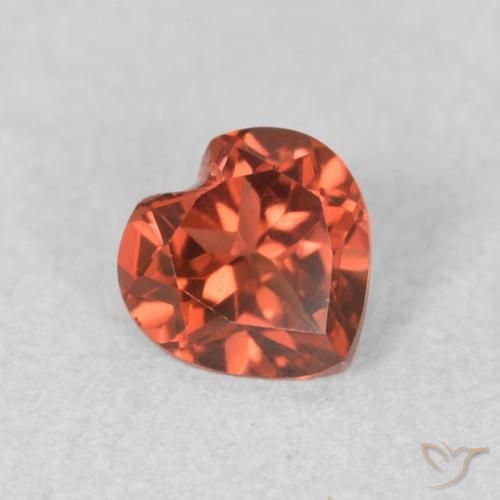 0.57 ct Red Pyrope Garnet Stone, Natural Pyrope Garnet in Heart Facet Shape for Sale