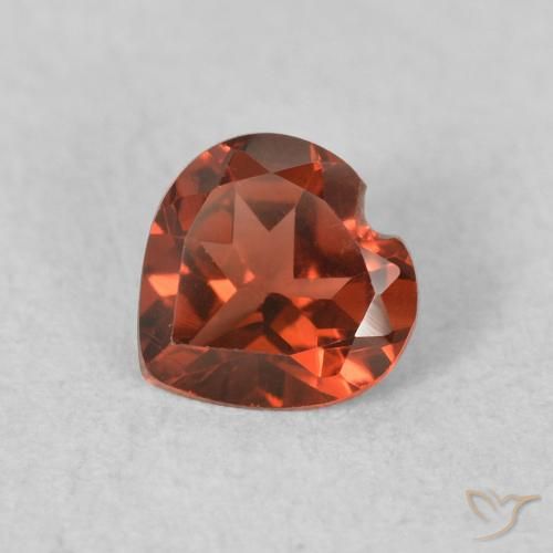 0.54ct Natural Bright Red Pyrope Garnet, Heart, VVS-VS