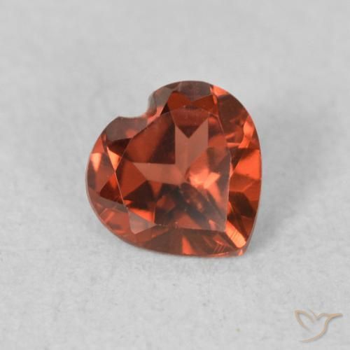0.54 ct Red Pyrope Garnet Stone, Natural Pyrope Garnet in Heart Facet Shape for Sale