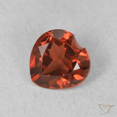 0.61ct Natural Medium Dark-Red Pyrope Garnet, Heart, VVS-VS
