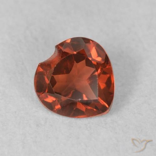 0.61 ct Red Pyrope Garnet Stone, Natural Pyrope Garnet in Heart Facet Shape for Sale