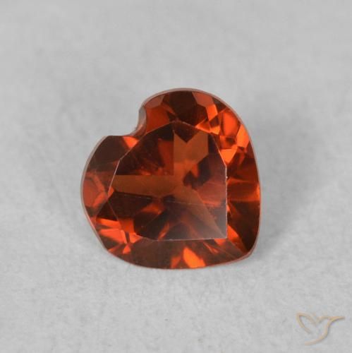 0.52 ct Red Pyrope Garnet Stone, Natural Pyrope Garnet in Heart Facet Shape for Sale