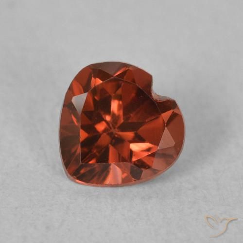 0.57ct Natural Bright Red Pyrope Garnet, Heart, VVS-VS