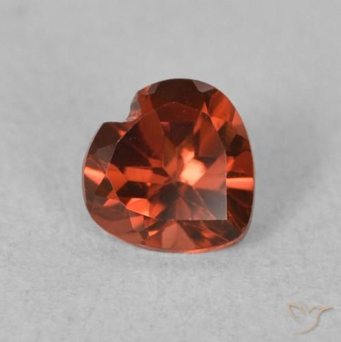 0.57 ct Red Pyrope Garnet Stone, Natural Pyrope Garnet in Heart Facet Shape for Sale