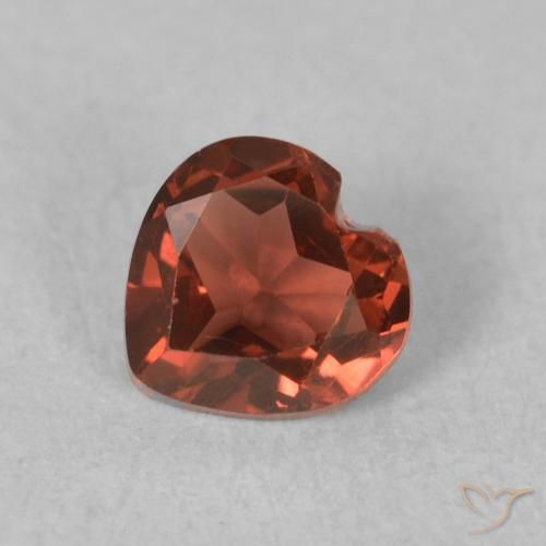 0.59ct Natural Deep Rose Red Pyrope Garnet, Heart, VVS-VS