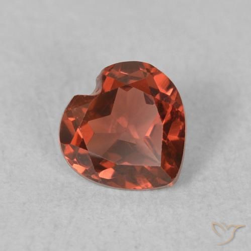 0.59 ct Red Pyrope Garnet Stone, Natural Pyrope Garnet in Heart Facet Shape for Sale