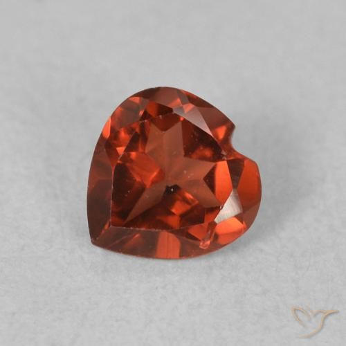 0.51ct Natural Bright Red Pyrope Garnet, Heart, VVS-VS
