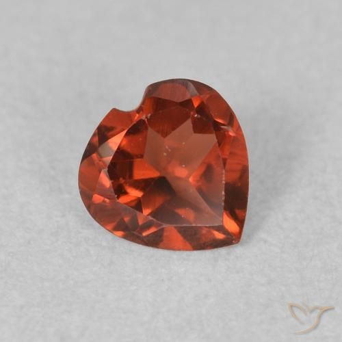 0.51 ct Red Pyrope Garnet Stone, Natural Pyrope Garnet in Heart Facet Shape for Sale