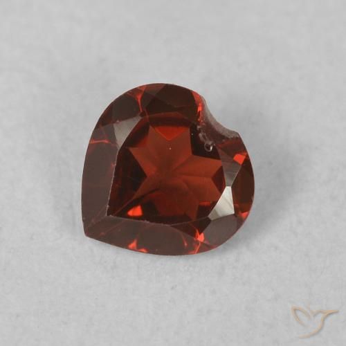 0.50ct Natural Medium Red Pyrope Garnet, Heart, VVS-VS