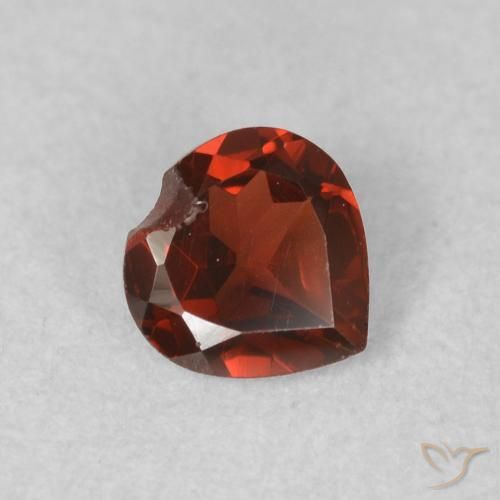 0.50 ct Red Pyrope Garnet Stone, Natural Pyrope Garnet in Heart Facet Shape for Sale