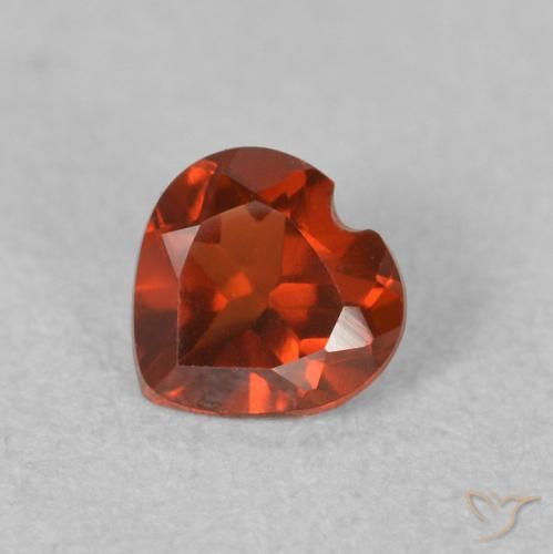 0.54ct Natural Deep Red Pyrope Garnet, Heart, VVS-VS