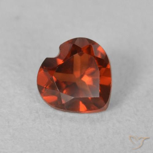 0.54 ct Red Pyrope Garnet Stone, Natural Pyrope Garnet in Heart Facet Shape for Sale