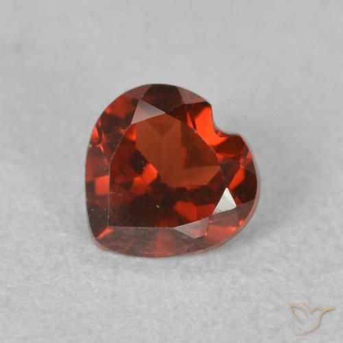 0.60ct Natural Bright Red Pyrope Garnet, Heart, VVS-VS
