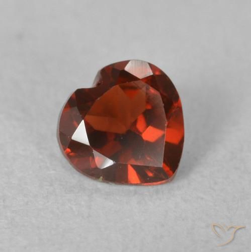 0.60 ct Red Pyrope Garnet Stone, Natural Pyrope Garnet in Heart Facet Shape for Sale
