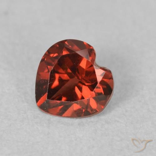 0.64ct Natural Currant Red Pyrope Garnet, Heart, VVS-VS