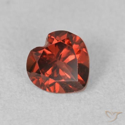 0.64 ct Red Pyrope Garnet Stone, Natural Pyrope Garnet in Heart Facet Shape for Sale