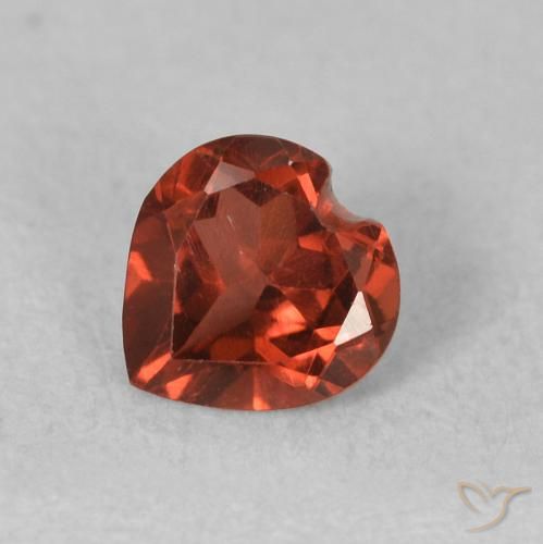 0.56ct Natural Currant Red Pyrope Garnet, Heart, VVS-VS