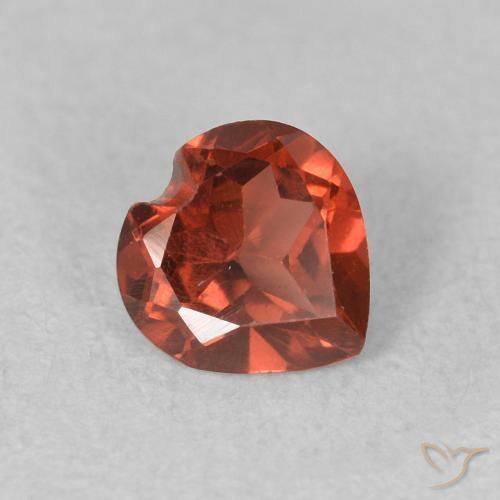 0.56 ct Red Pyrope Garnet Stone, Natural Pyrope Garnet in Heart Facet Shape for Sale