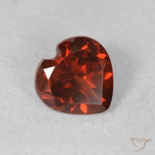 0.55 ct Red Pyrope Garnet Stone, Natural Pyrope Garnet in Heart Facet Shape for Sale