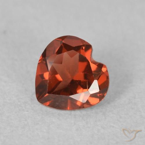 0.60ct Natural Deep Crimson Red Pyrope Garnet, Heart, VVS-VS