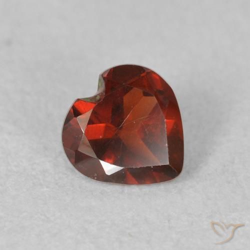 0.53 ct Red Pyrope Garnet Stone, Natural Pyrope Garnet in Heart Facet Shape for Sale