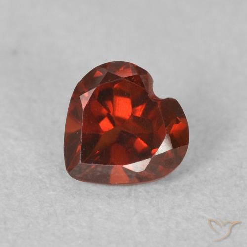 0.59ct Natural Sangria Red Pyrope Garnet, Heart, VVS-VS