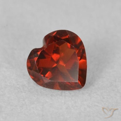 0.59 ct Red Pyrope Garnet Stone, Natural Pyrope Garnet in Heart Facet Shape for Sale